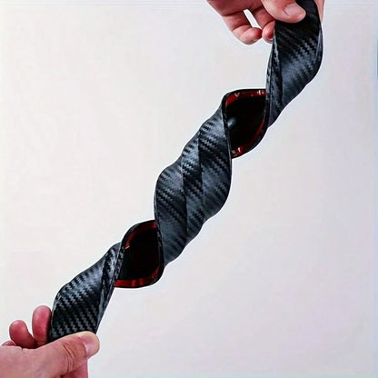 2pcs Car Bumper Guard Covers- Durable Plastic & Rubber Front And Rear Bumper Corner Protectors, Vehicle Scratch Protection| Carbon Fiber Appearance| Rubber Protection