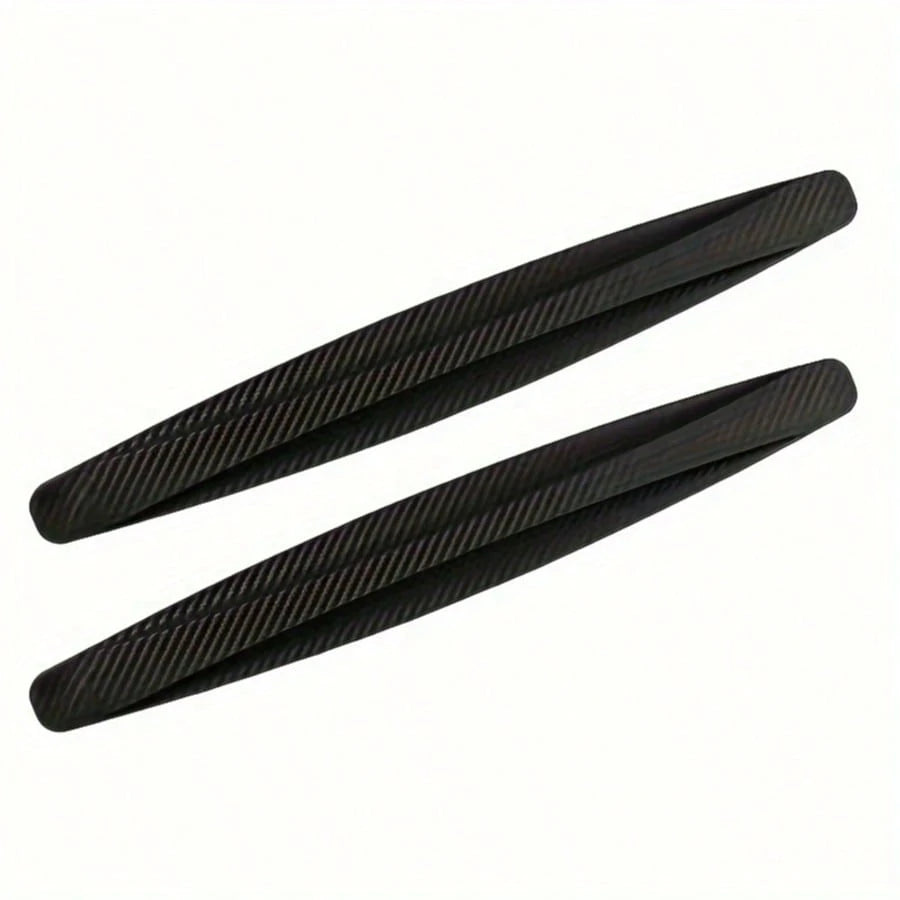 2pcs Car Bumper Guard Covers- Durable Plastic & Rubber Front And Rear Bumper Corner Protectors, Vehicle Scratch Protection| Carbon Fiber Appearance| Rubber Protection