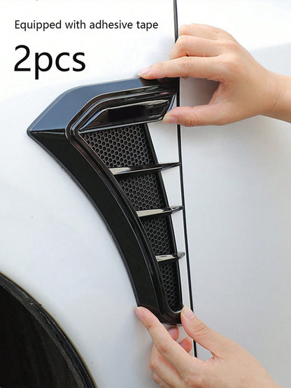 2pcs Car Decorative Stickers, Universal Side Vent Outlet Stickers, Stickers (2 Types Of Adhesive Backing Randomly Sent)