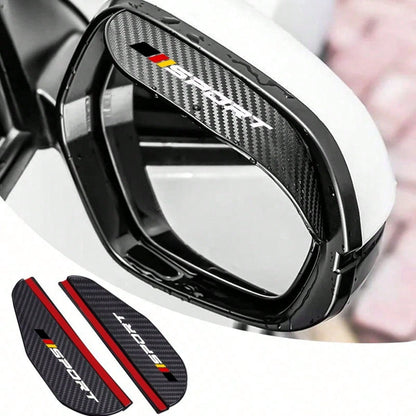 2pcs Car Rearview Mirror Rain Cover, Carbon Fiber Texture Mirror Sunshade, Side Mirror Rain & Snow Shield, Suitable For Most Audi Models