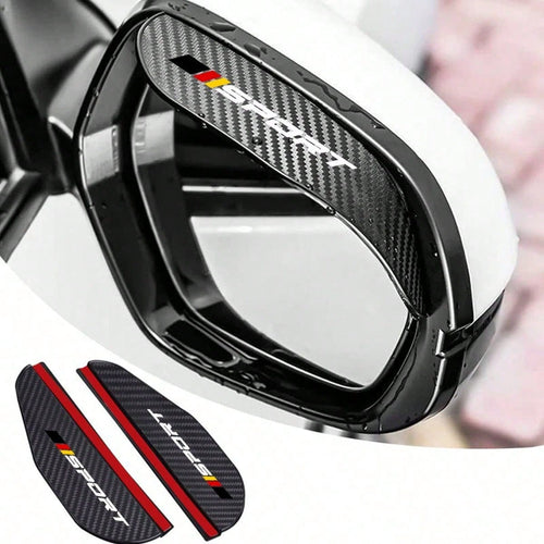 2pcs Car Rearview Mirror Rain Cover, Carbon Fiber Texture Mirror Sunshade, Side Mirror Rain & Snow Shield, Suitable For Most Audi Models