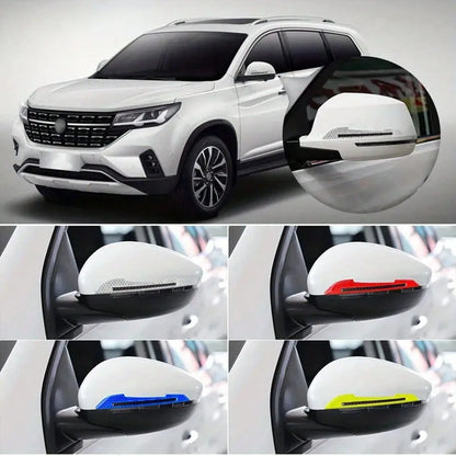 2pcs Car Rearview Mirror Reflective Stickers- Durable, Easy To Install Safety Warning Stickers, Vibrant Colors (Red, Blue, White, Yellow, Green), Rearview Mirror Anti-Collision Stickers
