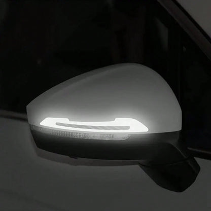 2pcs Car Rearview Mirror Reflective Stickers- Durable, Easy To Install Safety Warning Stickers, Vibrant Colors (Red, Blue, White, Yellow, Green), Rearview Mirror Anti-Collision Stickers
