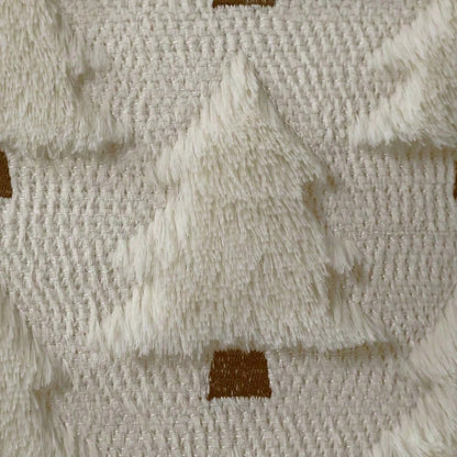 2Pcs Christmas Pillowcases, 18x18 Inches, Beige Christmas Tree Pattern, Soft Faux Fur Sherpa Pillowcases, Winter Holiday Decorations For Sofa Living Rooms