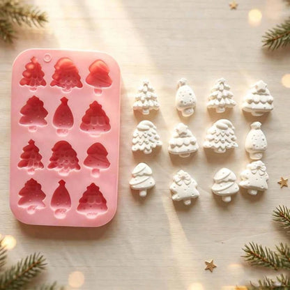 2pcs Christmas Silicone Soap Molds, Snowman & Christmas Tree Shapes, DIY Resin Wax Plaster Decoration Craft Molds
