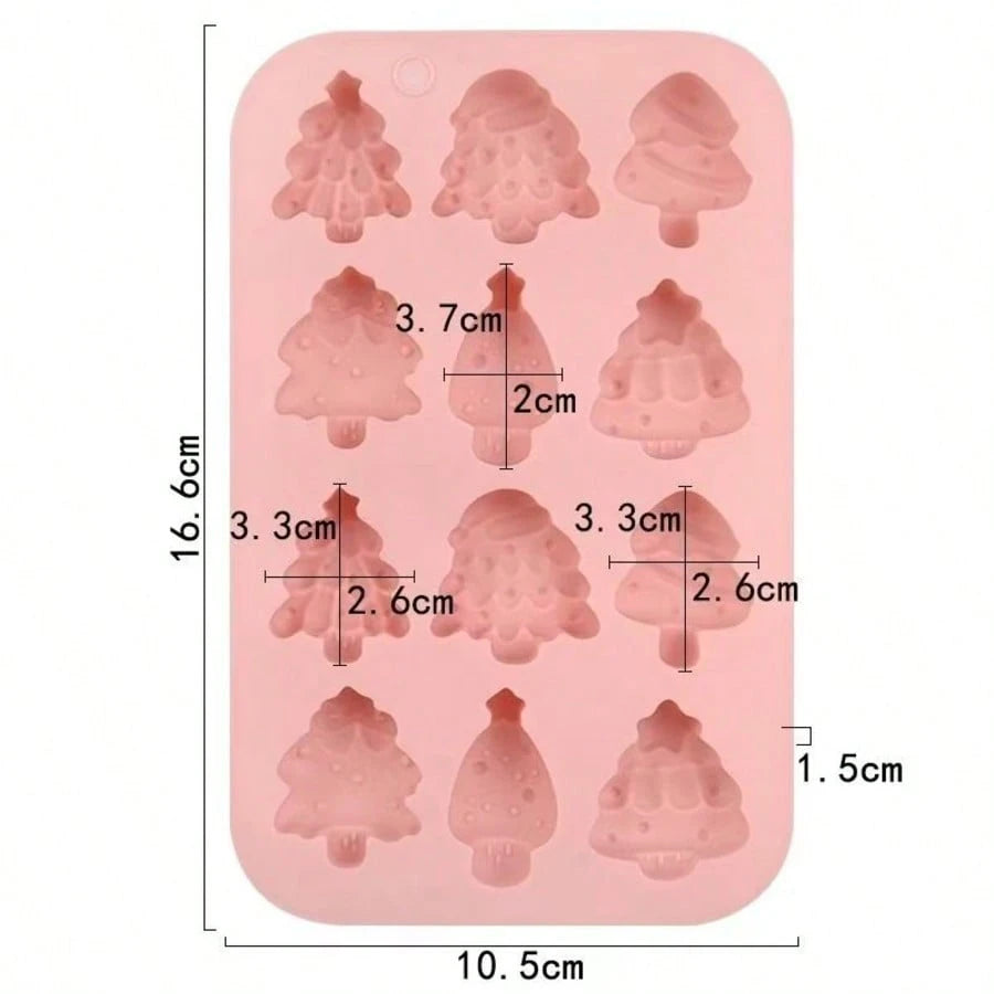 2pcs Christmas Silicone Soap Molds, Snowman & Christmas Tree Shapes, DIY Resin Wax Plaster Decoration Craft Molds