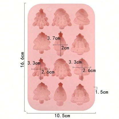 2pcs Christmas Silicone Soap Molds, Snowman & Christmas Tree Shapes, DIY Resin Wax Plaster Decoration Craft Molds