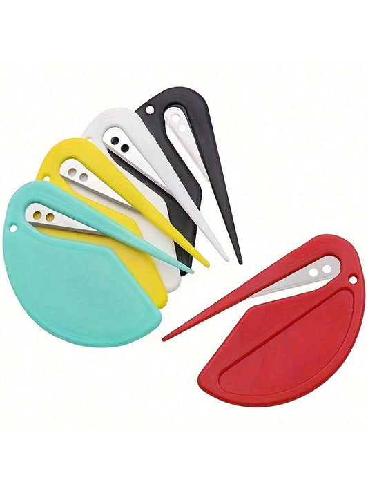 2PCS Compact Plastic Letter Opener- Durable, Multifunctional, Perfect For School And Office Supplies- Available In Vibrant Colors