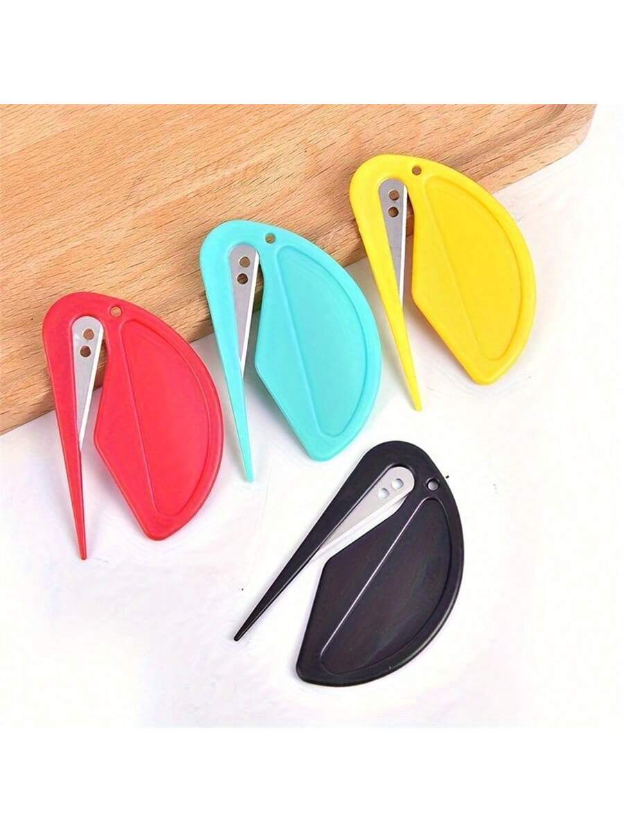2PCS Compact Plastic Letter Opener- Durable, Multifunctional, Perfect For School And Office Supplies- Available In Vibrant Colors