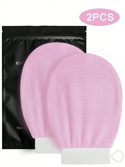 2pcs Deep Exfoliating Mitt- 100% Viscose Fiber Scrub Glove For Cleaning Skin And Sloughing Off Dead Skin And Dirt, Bath And Body Works, Shower, Living Room Home Bedroom Bathroom House Decor, Travel S