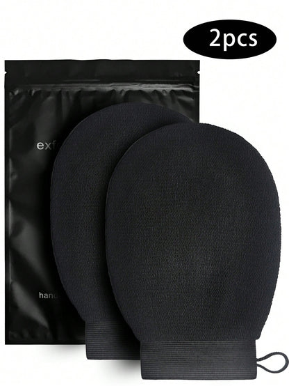2pcs Deep Exfoliating Mitt- 100% Viscose Fiber Scrub Glove For Cleaning Skin And Sloughing Off Dead Skin And Dirt, Bath And Body Works, Shower, Living Room Home Bedroom Bathroom House Decor, Travel S