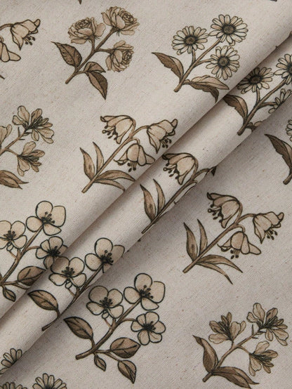 2pcs Farmhouse Floral Throw Pillow Covers 18x18 Inch, Rustic Botanical Style Sofa/Bed/Living Room Decorative Pillow Covers, Vintage Country Floral Cushion Covers, Cottage Home Decor, Brown