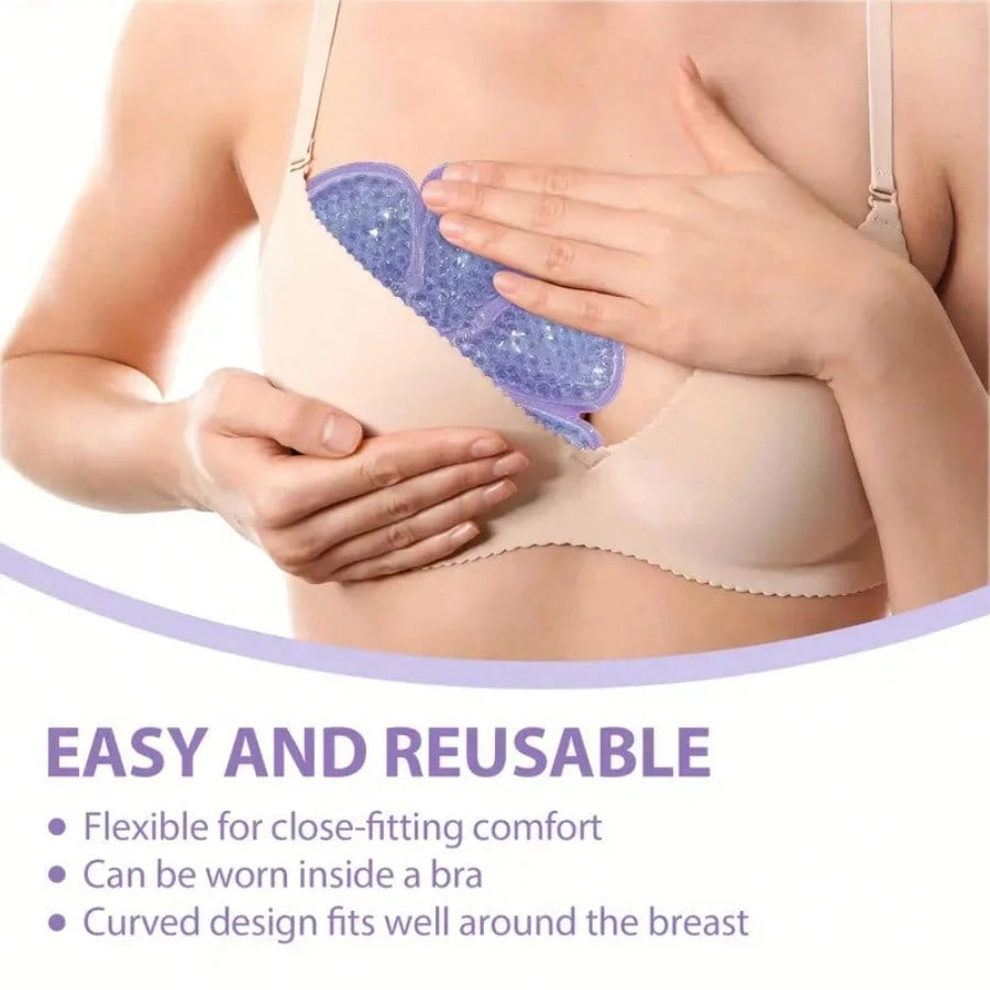2pcs Hot & Cold Breast Pads- Essential Breastfeeding Support For Moms, PVC Material