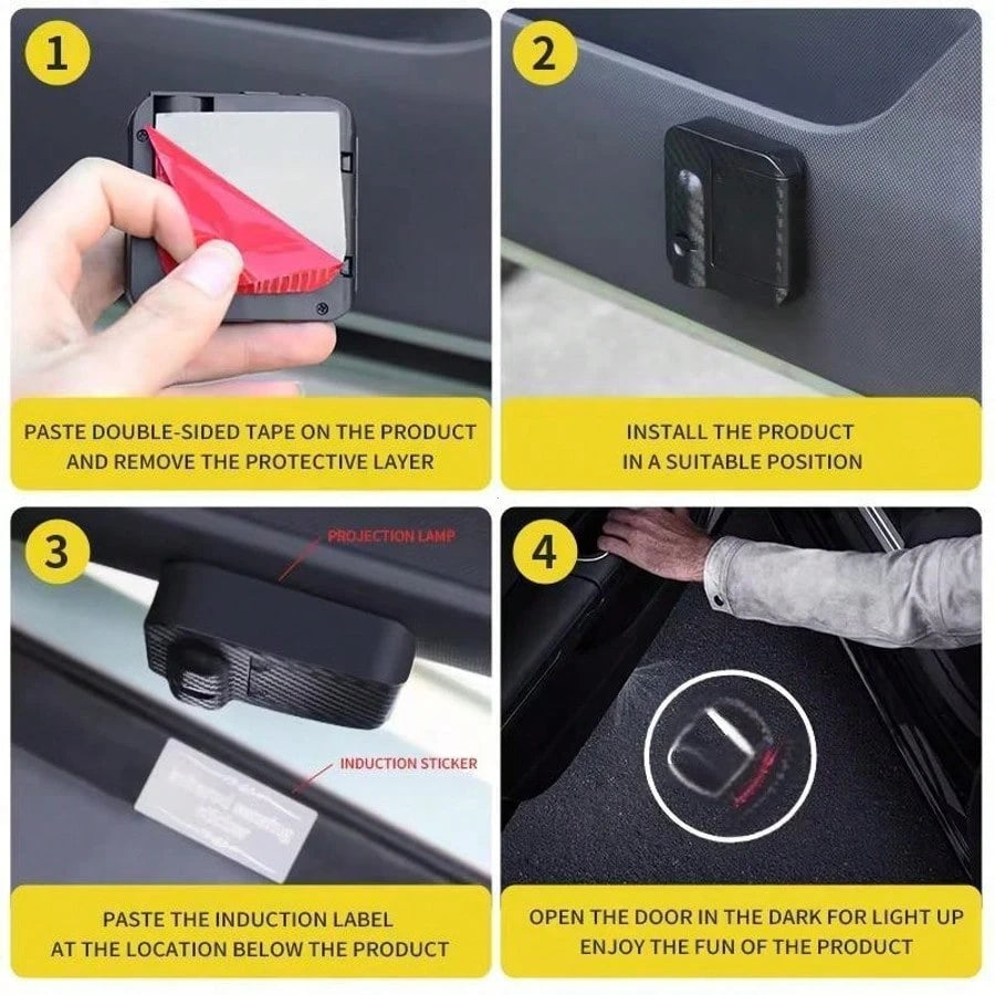 2Pcs LED Car Door Welcome Light,HD Projector Lamp For Most Vehicles,Car Accessories