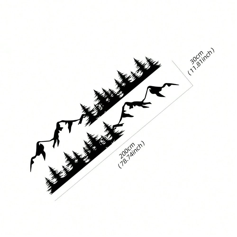 2Pcs/Lot Tree Mountain Forest Graphics Sticker Car Door Side Decoration Vinyl Decor Decal Auto Tuning Accessories