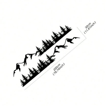 2Pcs/Lot Tree Mountain Forest Graphics Sticker Car Door Side Decoration Vinyl Decor Decal Auto Tuning Accessories