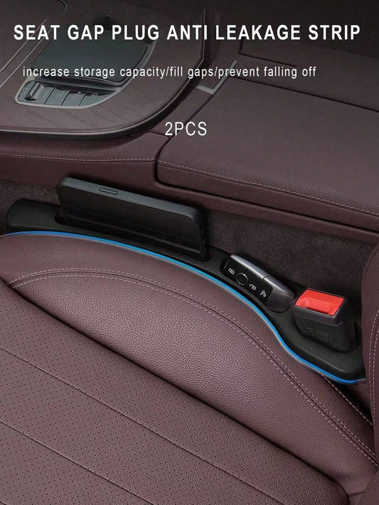 2pcs New Black Car Seat Gap Filler Crevice Organizer Storage Accessories