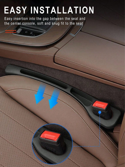 2pcs New Black Car Seat Gap Filler Crevice Organizer Storage Accessories