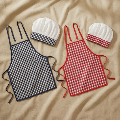 2pcs Newborn Photography Props, Includes Apron And Chef Hat, Kitchen Cooking Theme Photo Props For Baby Boys And Girls, Plaid Pattern Chef Outfit, Milestone Commemoration, Baby Party Gift