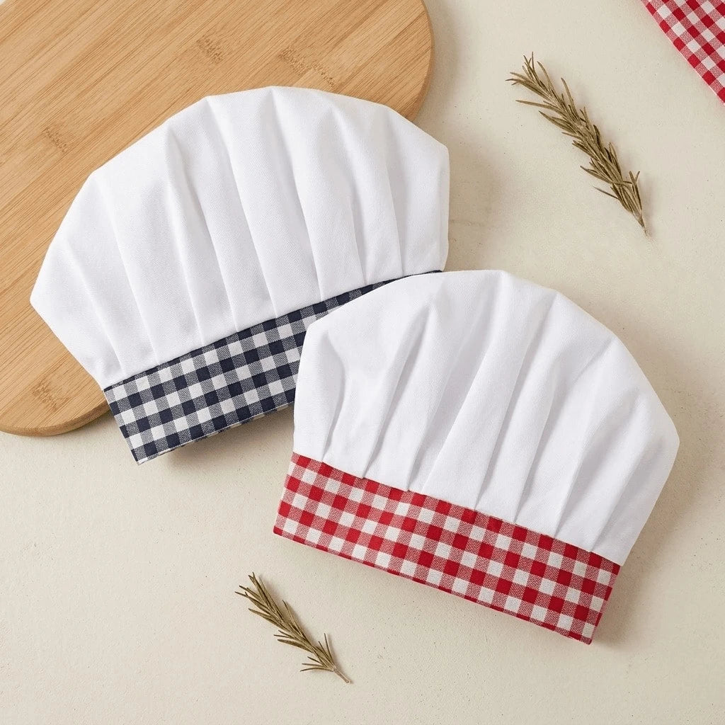 2pcs Newborn Photography Props, Includes Apron And Chef Hat, Kitchen Cooking Theme Photo Props For Baby Boys And Girls, Plaid Pattern Chef Outfit, Milestone Commemoration, Baby Party Gift