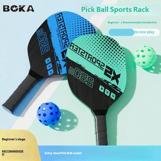 2pcs Pickleball Paddle Set, Includes 4 Pickleballs And Portable Storage Bag, Lightweight Fiberglass Paddles, Comfortable Grip, Suitable For Beginners And Adults Indoor/Outdoor Sports Training Complete