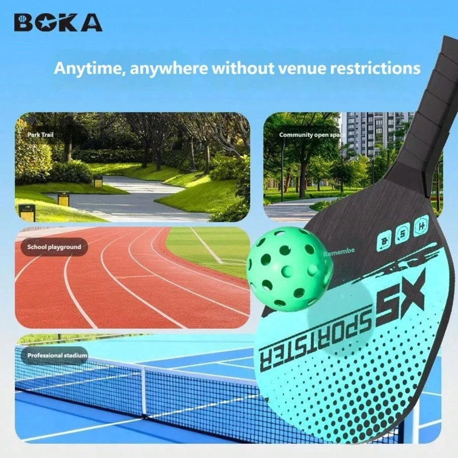 2pcs Pickleball Paddle Set, Includes 4 Pickleballs And Portable Storage Bag, Lightweight Fiberglass Paddles, Comfortable Grip, Suitable For Beginners And Adults Indoor/Outdoor Sports Training Complete