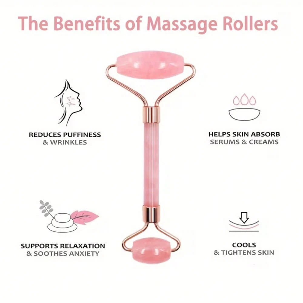 2pcs Pink Heart-Shaped Roller Massager, Suitable For Face And Back Massage, No Battery Required, Fragrance Beauty Device, Facial Massage Tool| Elegant Design| Gua Sha Tool