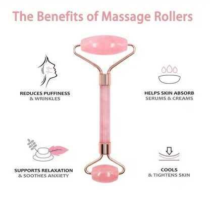 2pcs Pink Heart-Shaped Roller Massager, Suitable For Face And Back Massage, No Battery Required, Fragrance Beauty Device, Facial Massage Tool| Elegant Design| Gua Sha Tool