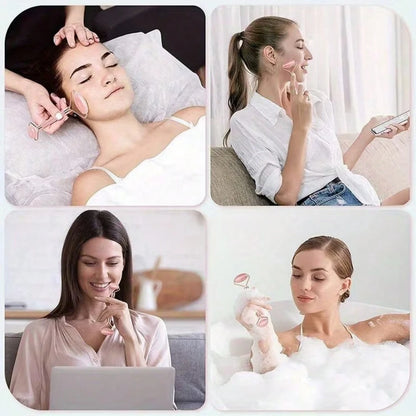 2pcs Pink Heart-Shaped Roller Massager, Suitable For Face And Back Massage, No Battery Required, Fragrance Beauty Device, Facial Massage Tool| Elegant Design| Gua Sha Tool
