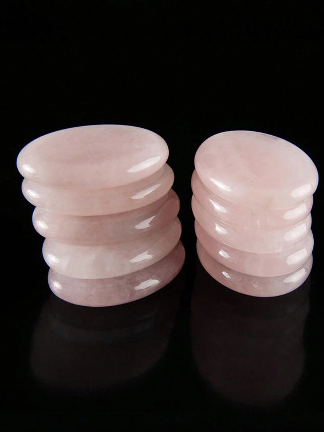 2pcs Pink Stone Massage Pads Eye Skin Care Tool Eye Mask Cold & Hot Massage Suitable For Home Office Leisure Outdoor Travel Portable Use