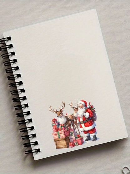 2pcs Santa Claus & Reindeer DIY UV DTF Transfer Stickers, Winter Merry Christmas Theme For Mugs, Coffee Cups, Tumblers, Laptops, Phone Cases, Greeting Cards, Illustrations, Junk Journals, Planners, Sc