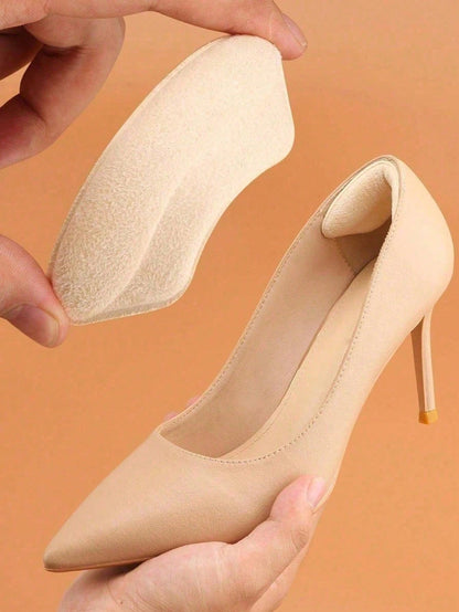 2pcs/Set Anti-Slip Heel Pads, Loafers Heel Grip Magic Tool, Leather Shoes Heel Inserts Half Size, Anti-Slip Lip Print Design, Women's