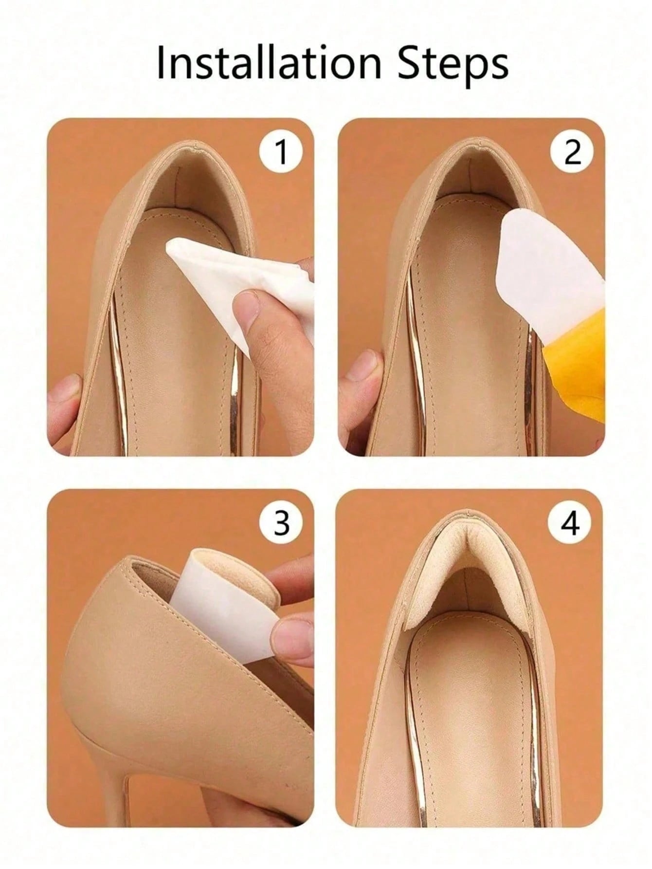 2pcs/Set Anti-Slip Heel Pads, Loafers Heel Grip Magic Tool, Leather Shoes Heel Inserts Half Size, Anti-Slip Lip Print Design, Women's