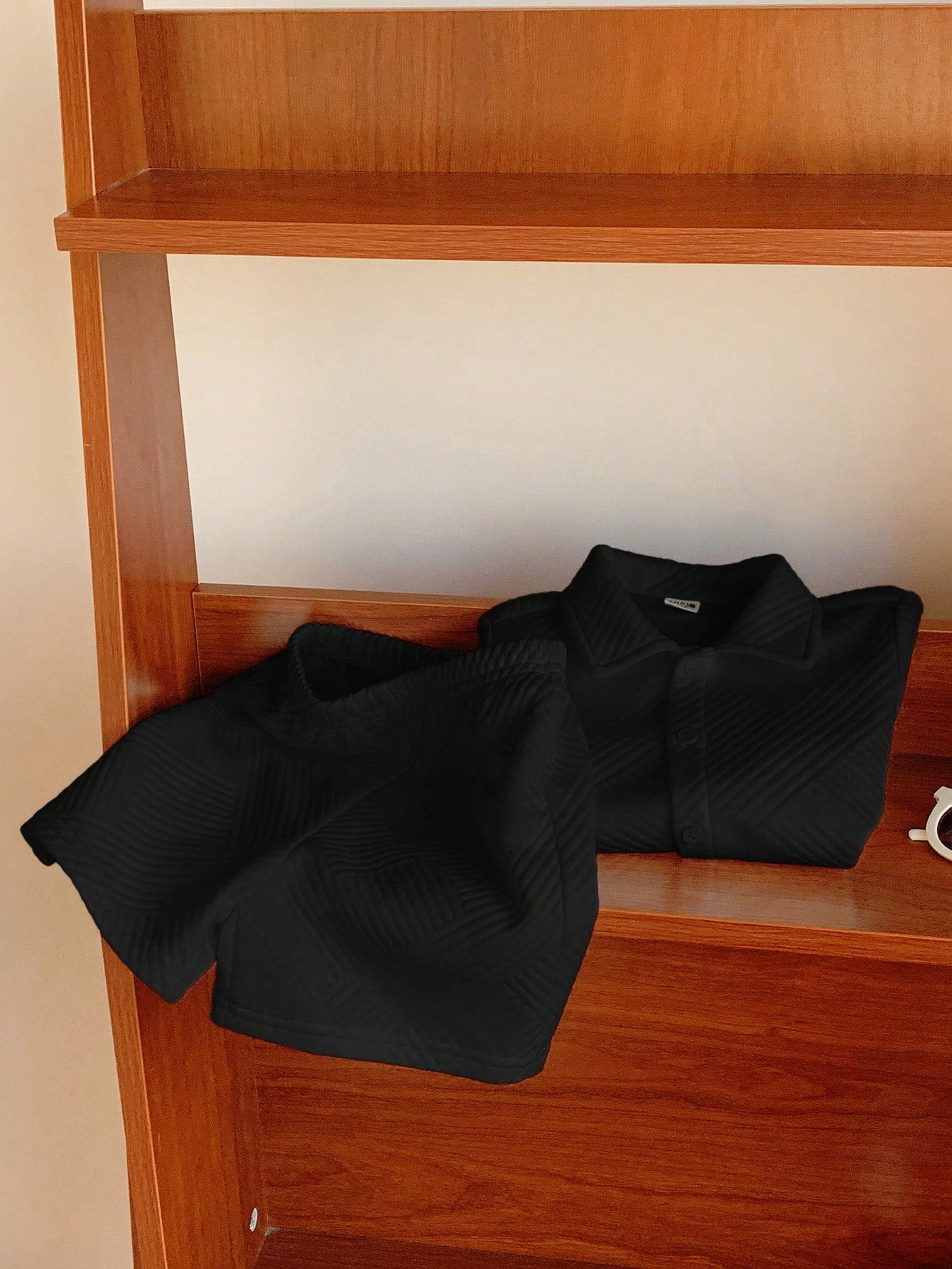 2pcs/Set Baby Boy Cute Knit Black Polo Shirt & Shorts Set,Summer Casual Vacation Outfit For Birthday Party,Performance,Wedding,Baptism & Celebration
