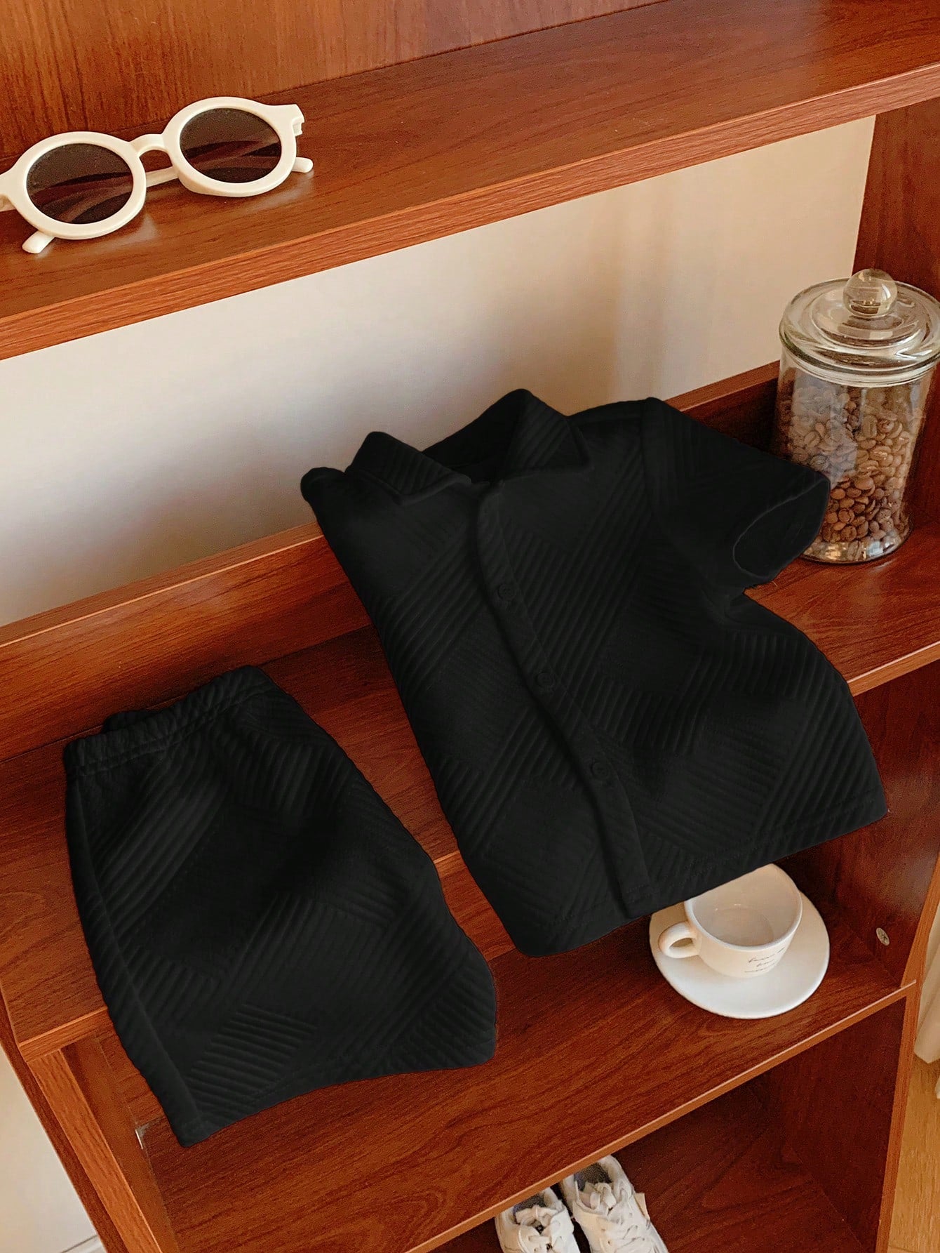 2pcs/Set Baby Boy Cute Knit Black Polo Shirt & Shorts Set,Summer Casual Vacation Outfit For Birthday Party,Performance,Wedding,Baptism & Celebration