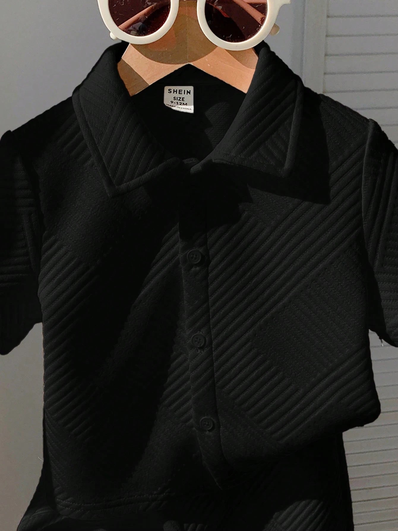 2pcs/Set Baby Boy Cute Knit Black Polo Shirt & Shorts Set,Summer Casual Vacation Outfit For Birthday Party,Performance,Wedding,Baptism & Celebration