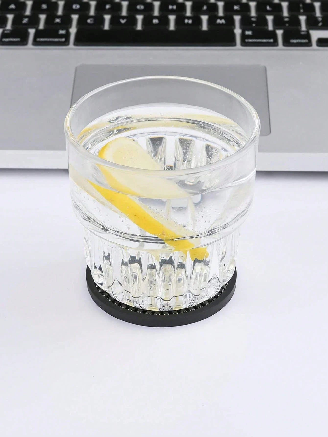 2pcs Set Black Diamond Studded Car Cup Holder Anti-Slip Coaster