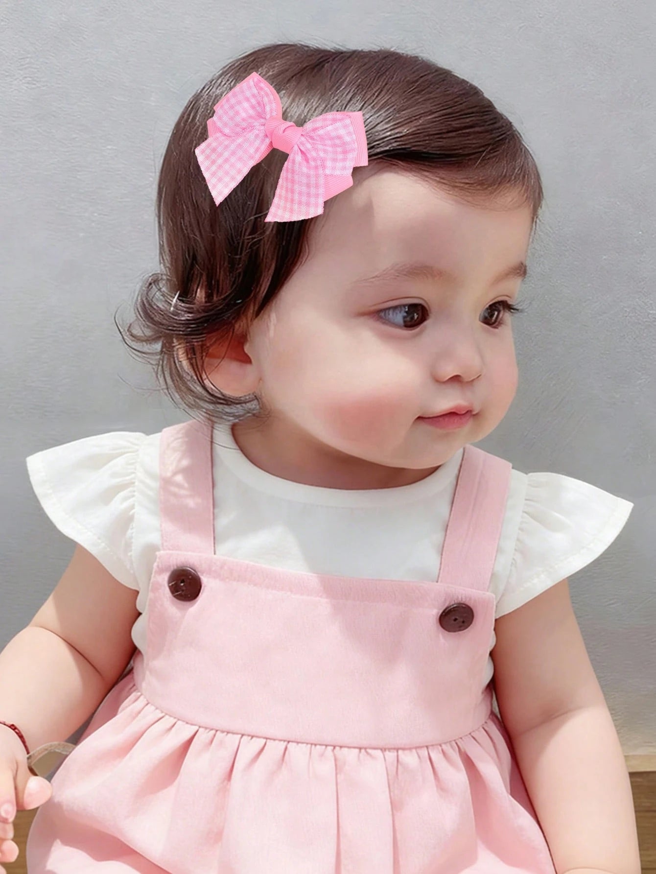 2pcs/Set Girls Pink Bow Hair Clips, Cute Pink Plaid Alligator Hair Clips, Soft Satin Bow Hair Clips, Sweet Elegant Casual Hair Accessories, Birthday Gift For Girls & Babies