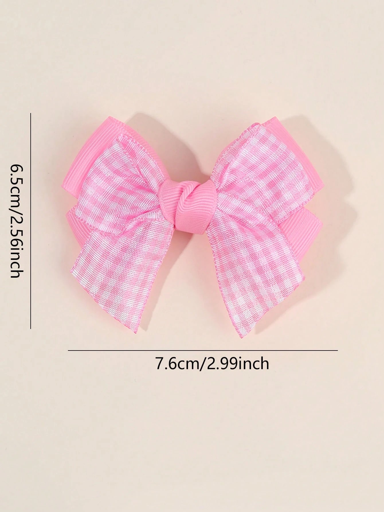 2pcs/Set Girls Pink Bow Hair Clips, Cute Pink Plaid Alligator Hair Clips, Soft Satin Bow Hair Clips, Sweet Elegant Casual Hair Accessories, Birthday Gift For Girls & Babies