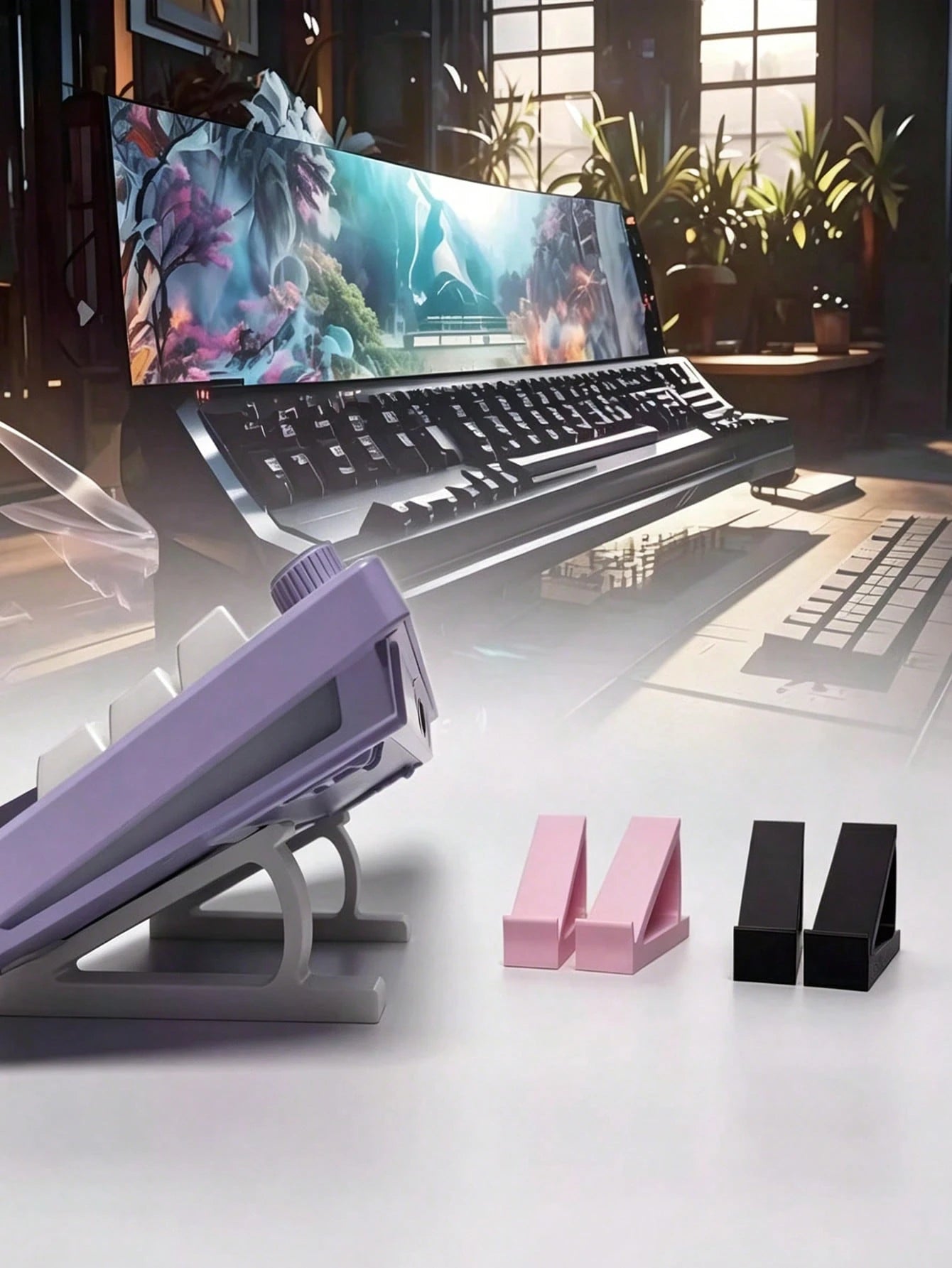 2pcs/Set Minimalist Keyboard Stand, Ergonomic Tilt Angle, Effectively Reduces Hand Fatigue, Sturdy And Stable, Suitable For Remote Workers And Students, Durable Keyboard Holder, Keyboard Stand/Keyboar