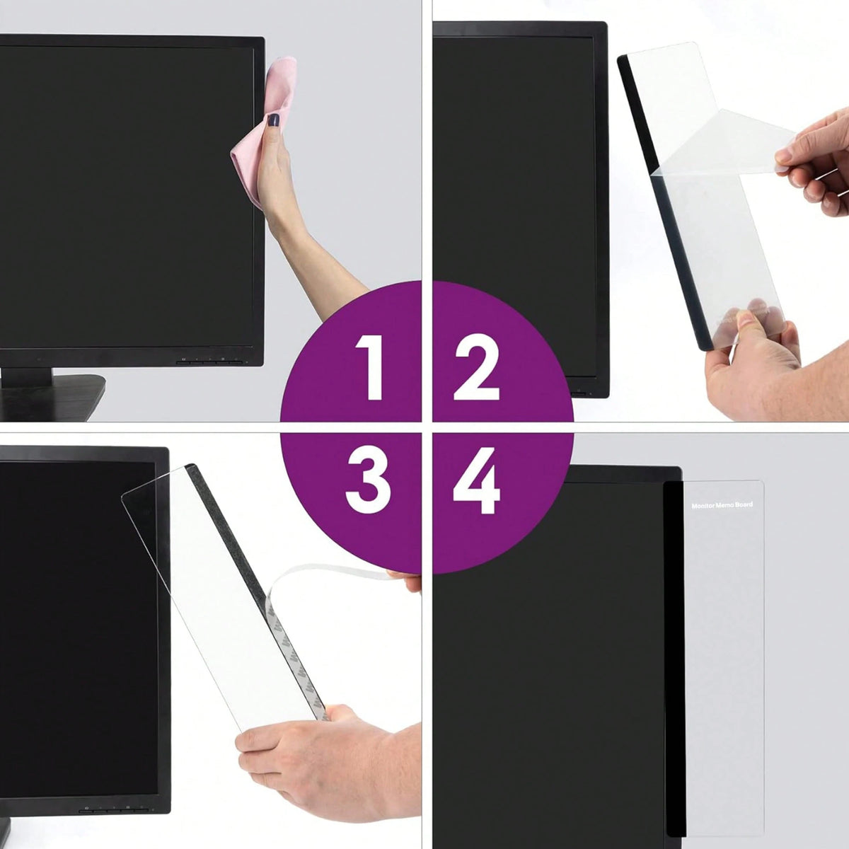 2pcs/Set Office Desk Accessories, Computer Monitor Message Board, Memo Pad Holder, Unisex Home Decor, Cork Board, Pin Board, Vision Board, Back To School