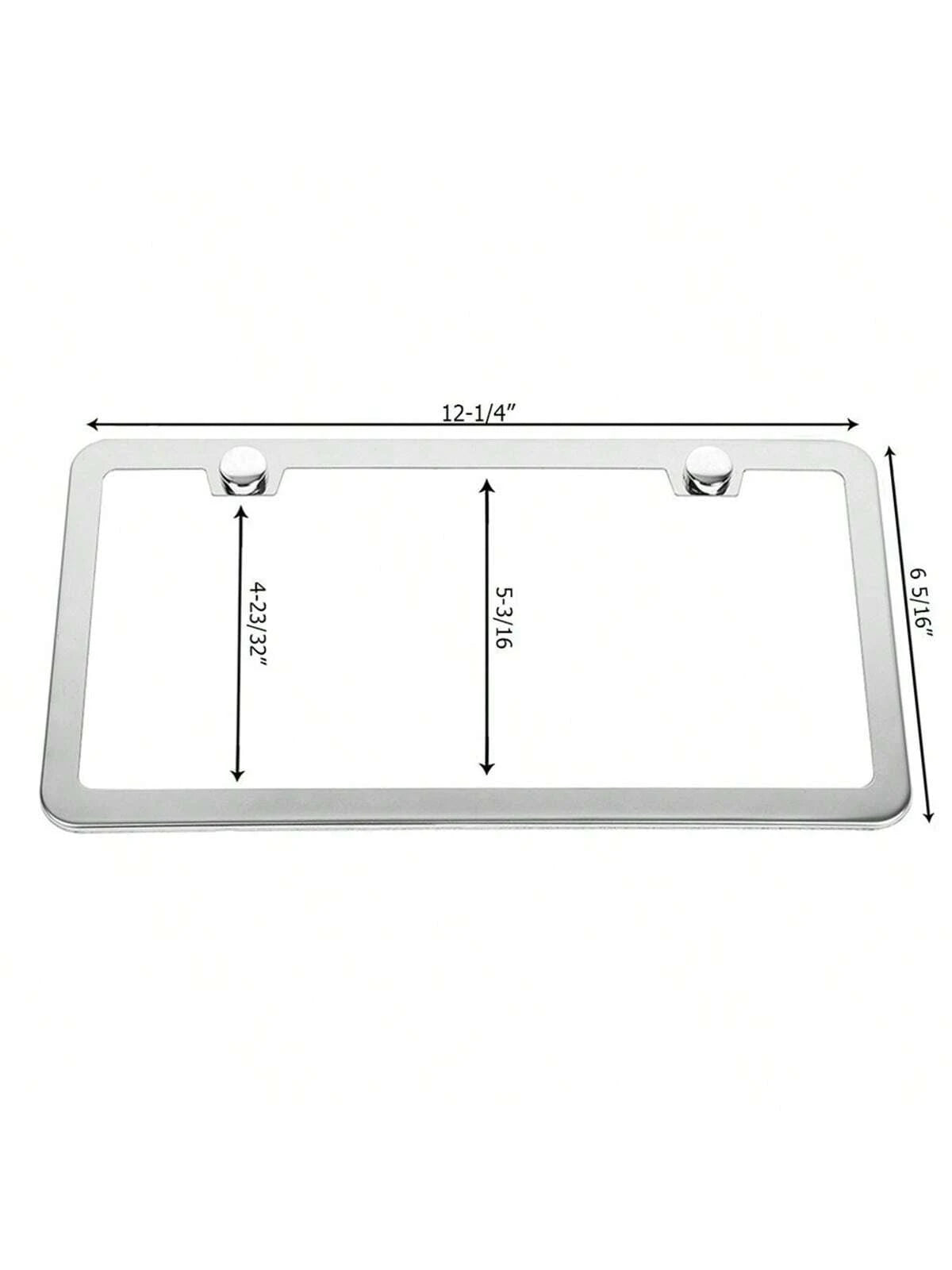 2pcs Stainless Steel American Car License Plate Holders,Smooth Narrow Edge Design,Come With 2 Packs Of Screw Kits