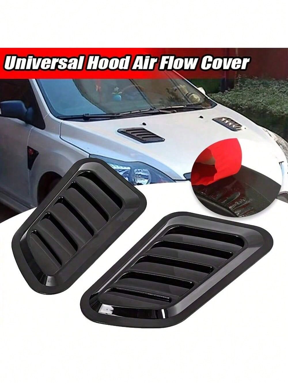 2pcs Universal New Car Windshield Fake Ventilation Cover Car Hood Decoration Sticker Car Exterior Decoration Ventilation Vent Modification Sticker