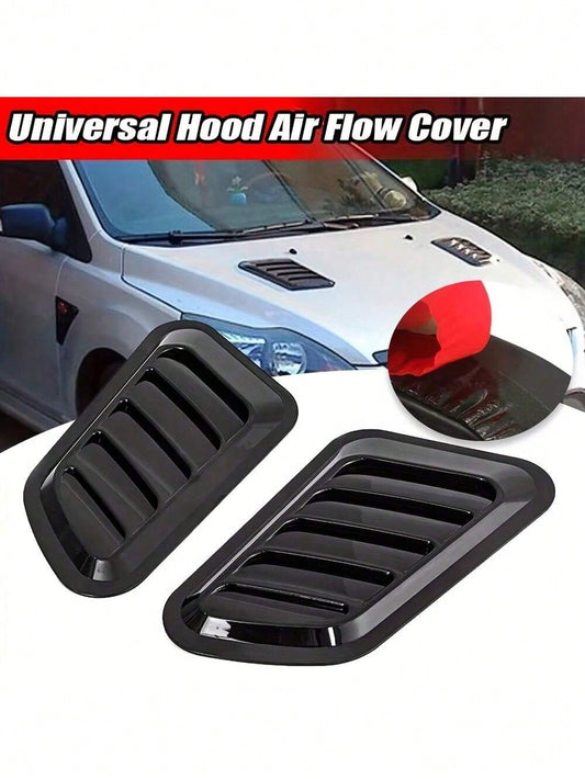 2pcs Universal New Car Windshield Fake Ventilation Cover Car Hood Decoration Sticker Car Exterior Decoration Ventilation Vent Modification Sticker