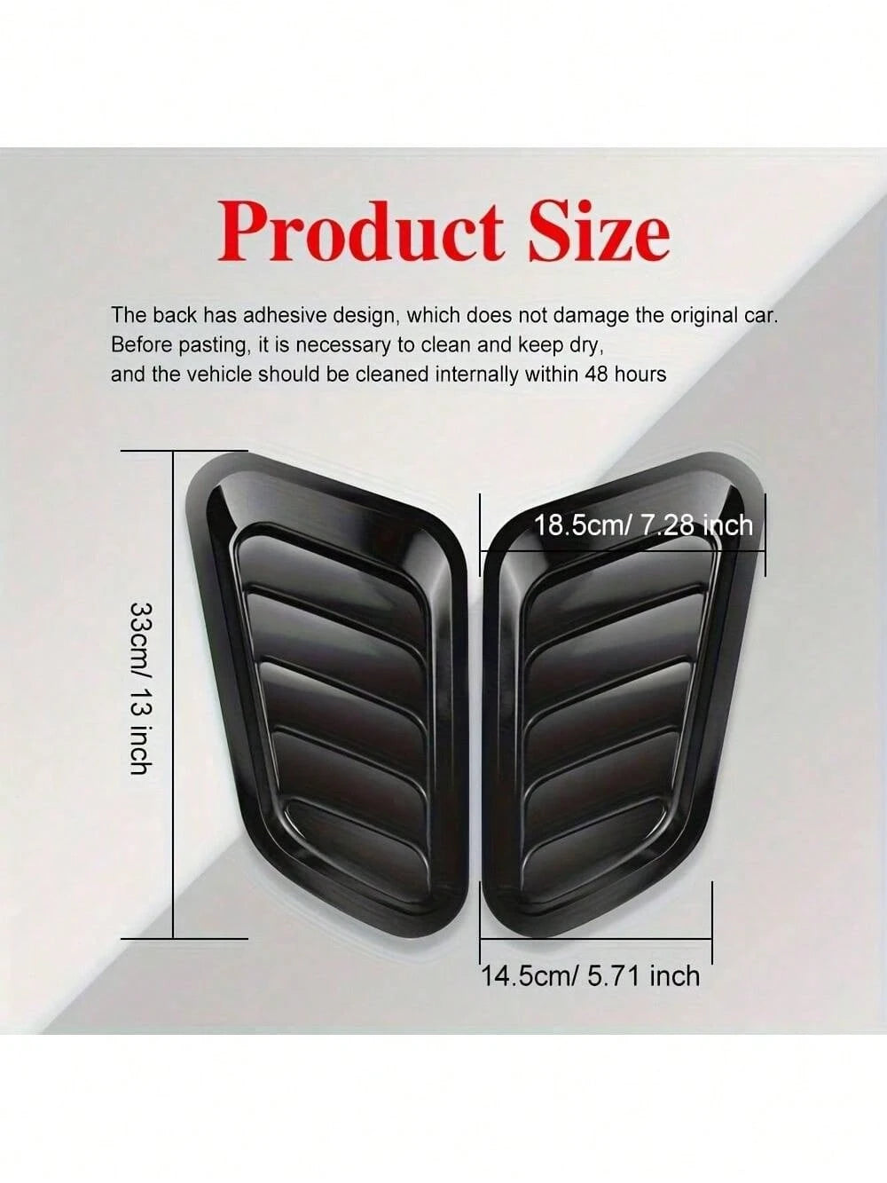 2pcs Universal New Car Windshield Fake Ventilation Cover Car Hood Decoration Sticker Car Exterior Decoration Ventilation Vent Modification Sticker
