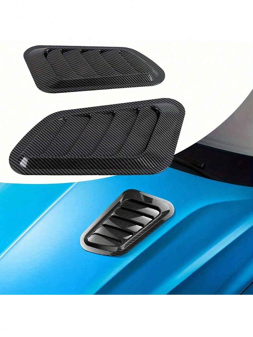 2pcs Universal New Car Windshield Fake Ventilation Cover Car Hood Decoration Sticker Car Exterior Decoration Ventilation Vent Modification Sticker