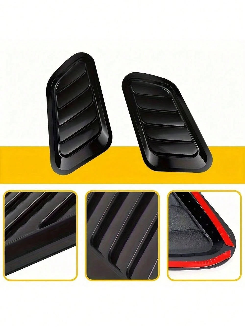 2pcs Universal New Car Windshield Fake Ventilation Cover Car Hood Decoration Sticker Car Exterior Decoration Ventilation Vent Modification Sticker