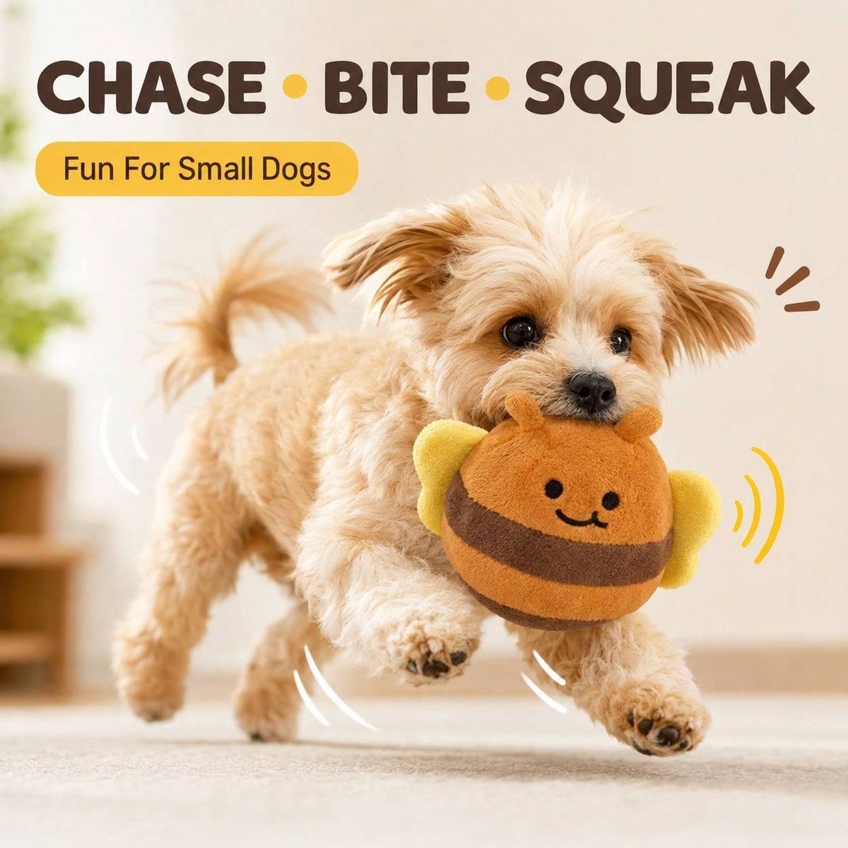 2pcs Yellow Chick Pet Interactive Bouncing Squeaky Toy Ball, Dog & Cat Boredom Relief Companion Toy, Sound-Attracting For Pets