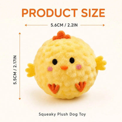 2pcs Yellow Chick Pet Interactive Bouncing Squeaky Toy Ball, Dog & Cat Boredom Relief Companion Toy, Sound-Attracting For Pets