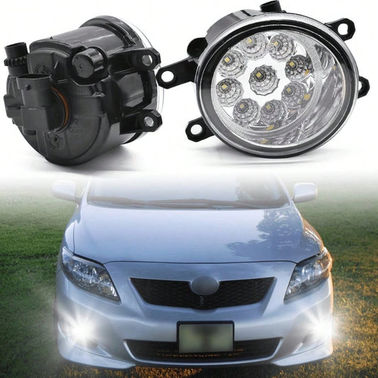 2X Front LED Fog Lights Lamp DRL For Corolla 2009 2010 2011 2012 2013